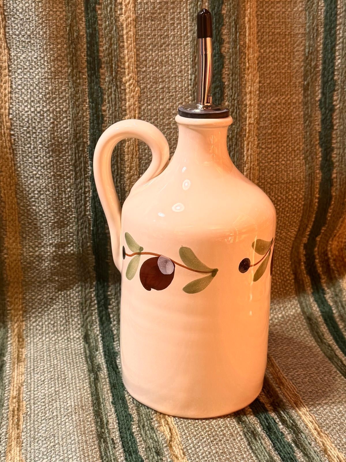 Olierà con manico decoro olive - La Gabbianella Venezia