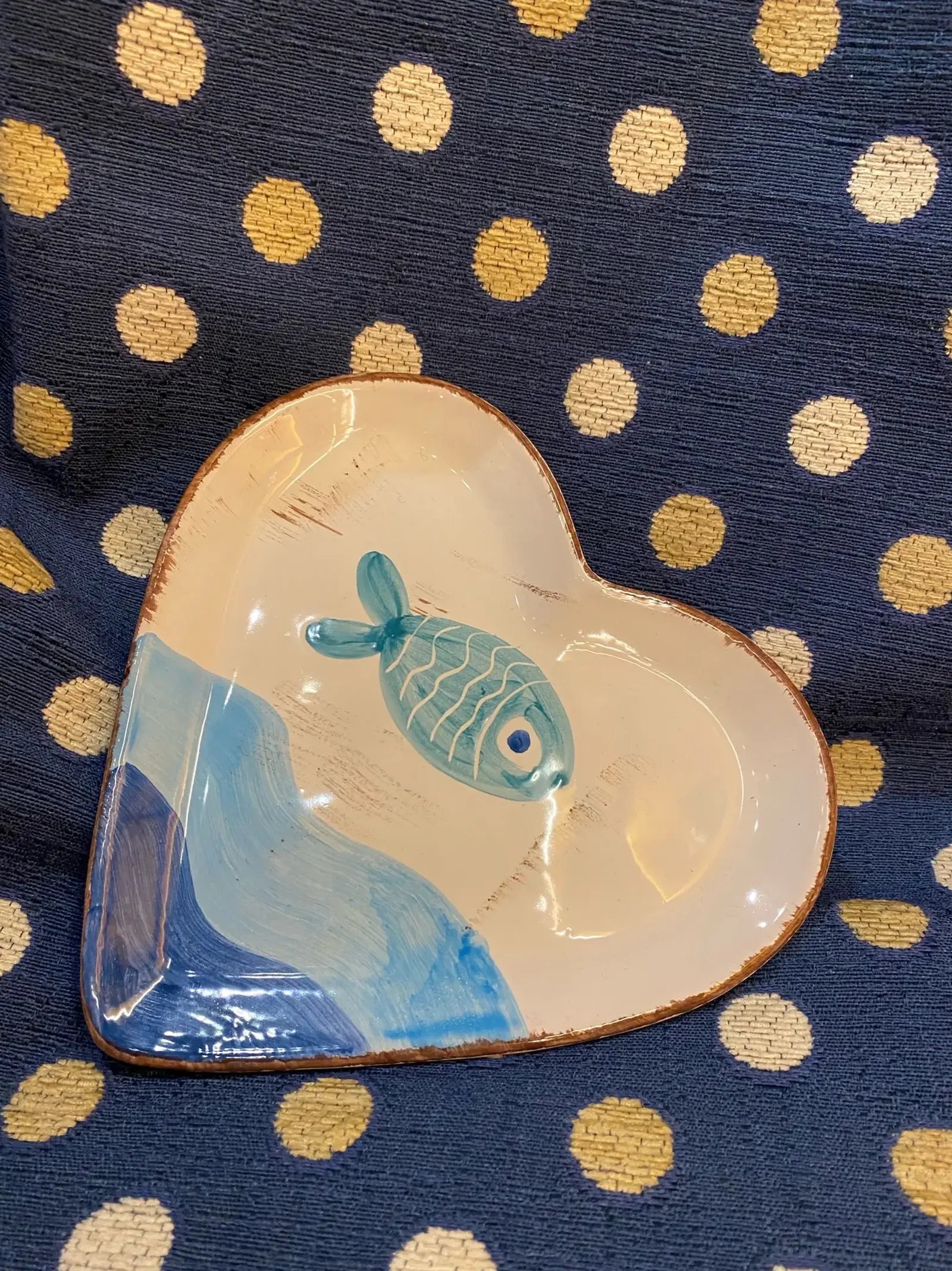 Piattino a cuore onde marine - La Gabbianella Venezia