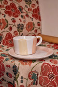 Tazza cappuccino con piattino decoro fasce - La Gabbianella Venezia