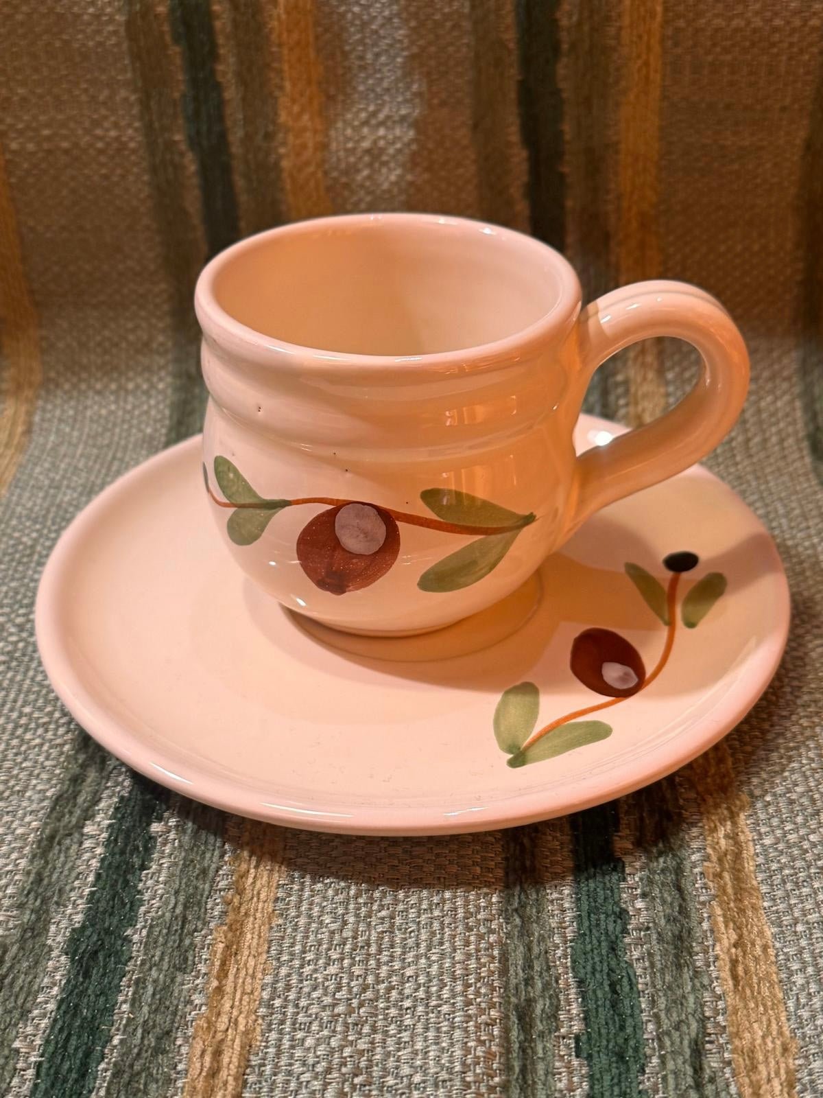 Tazzina caffè con piattino decoro olive - La Gabbianella Venezia